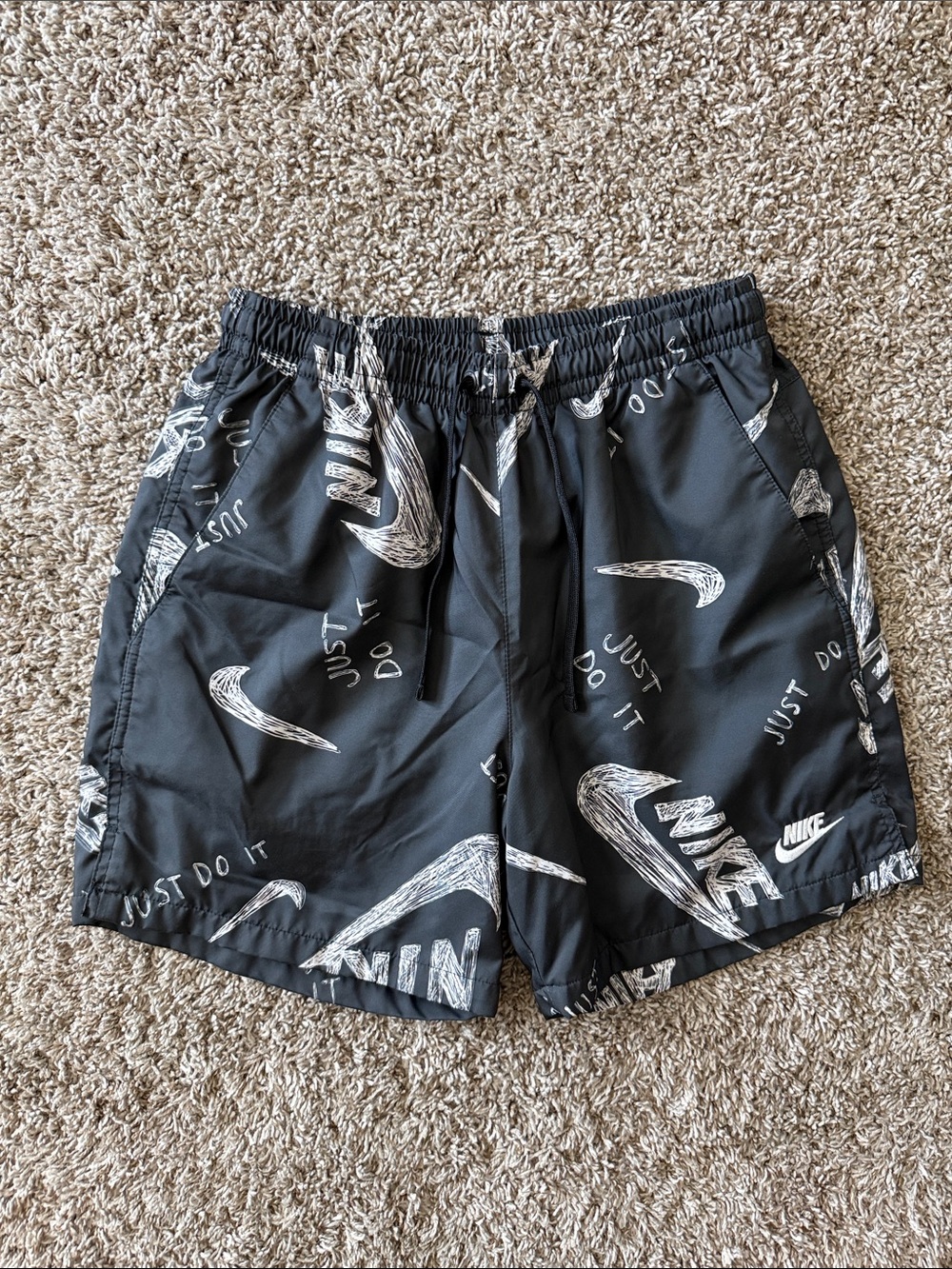 Nike Sportswear "Just Do It" Print Shorts ‘Black/White’